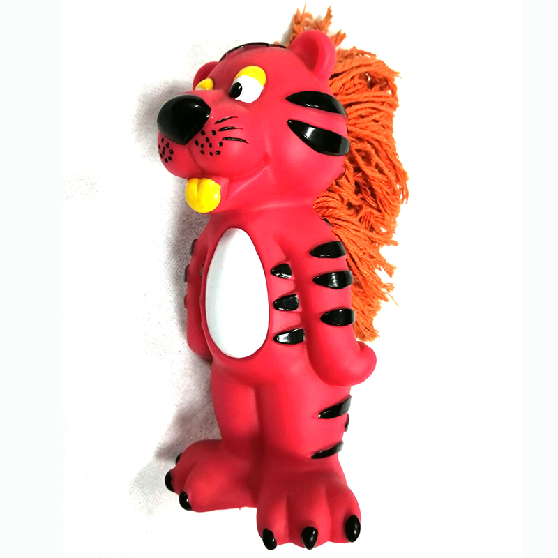 Интерактивна играчка с винилово куче за дъвчене издръжлива pvc играчка за домашни любимци с пискюл